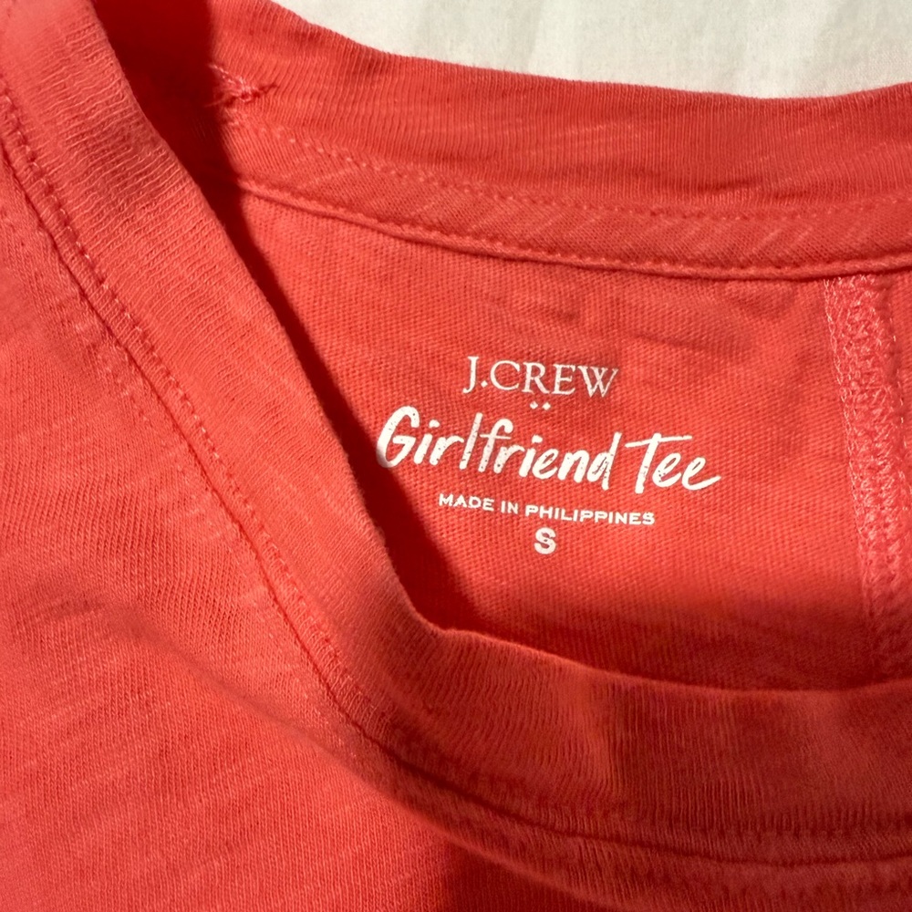 J. Crew hot pink girlfriend tee short sleeve - Picture 3 of 6